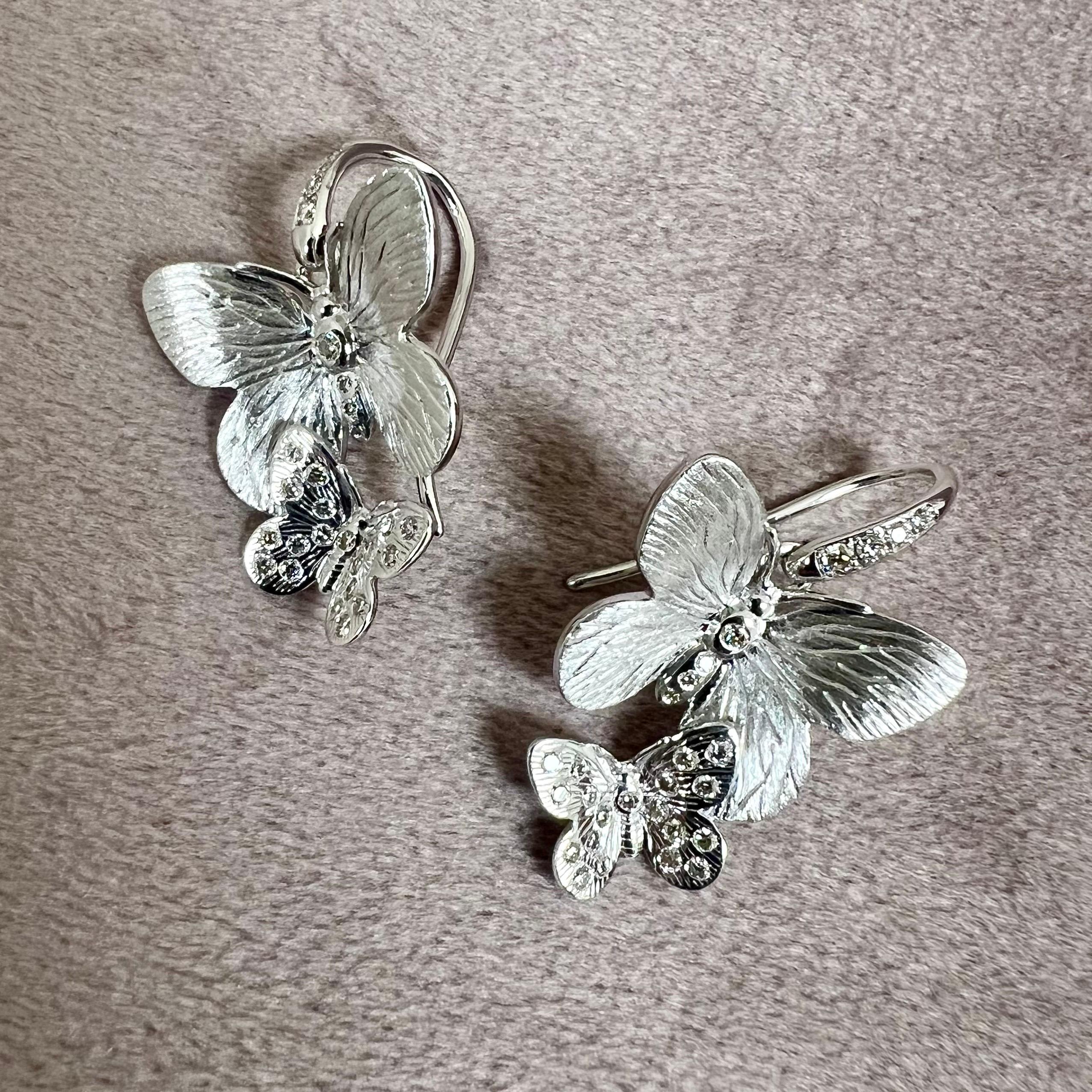 925 Sterling Silver Pearl Butterfly Earrings