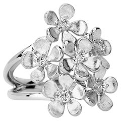 Syna Sterling Silver Flower Bunch Ring with Diamonds