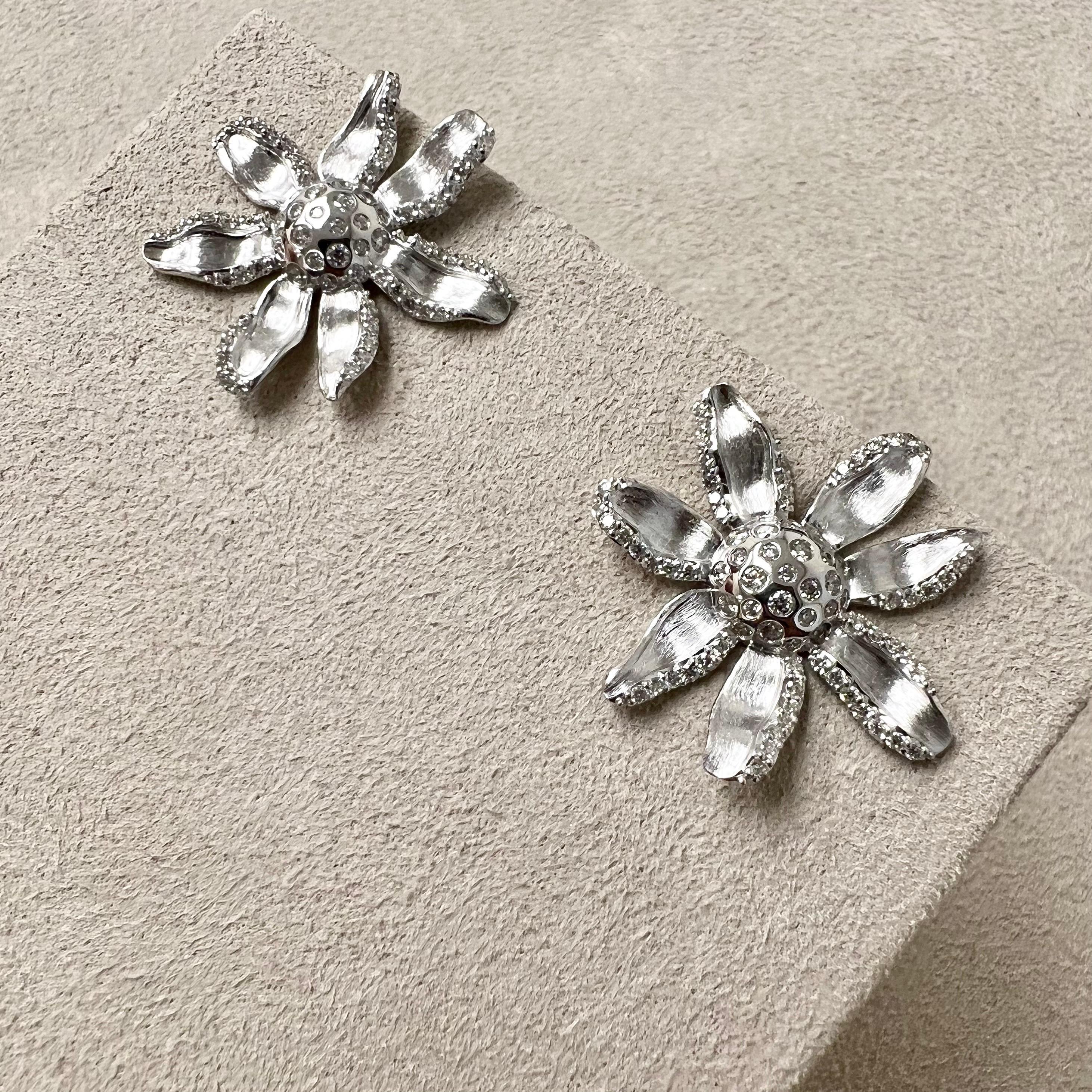 Created in 925 sterling silver
Diamonds 0.80 carat approx.
18kyg butterfly backs
Post backs for pierced ears

Exquisitely crafted in 925 sterling silver, these earrings boast approximately 0.80 carats of dazzling diamonds. For secure, comfortable