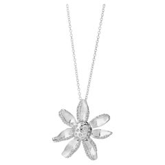 Syna Sterling Silver Jardin Flower Necklace with Diamonds
