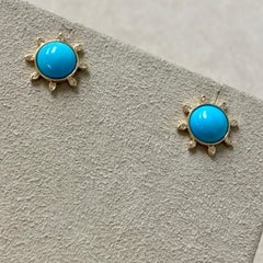 Syna Turquoise Yellow Gold Earrings with Diamonds