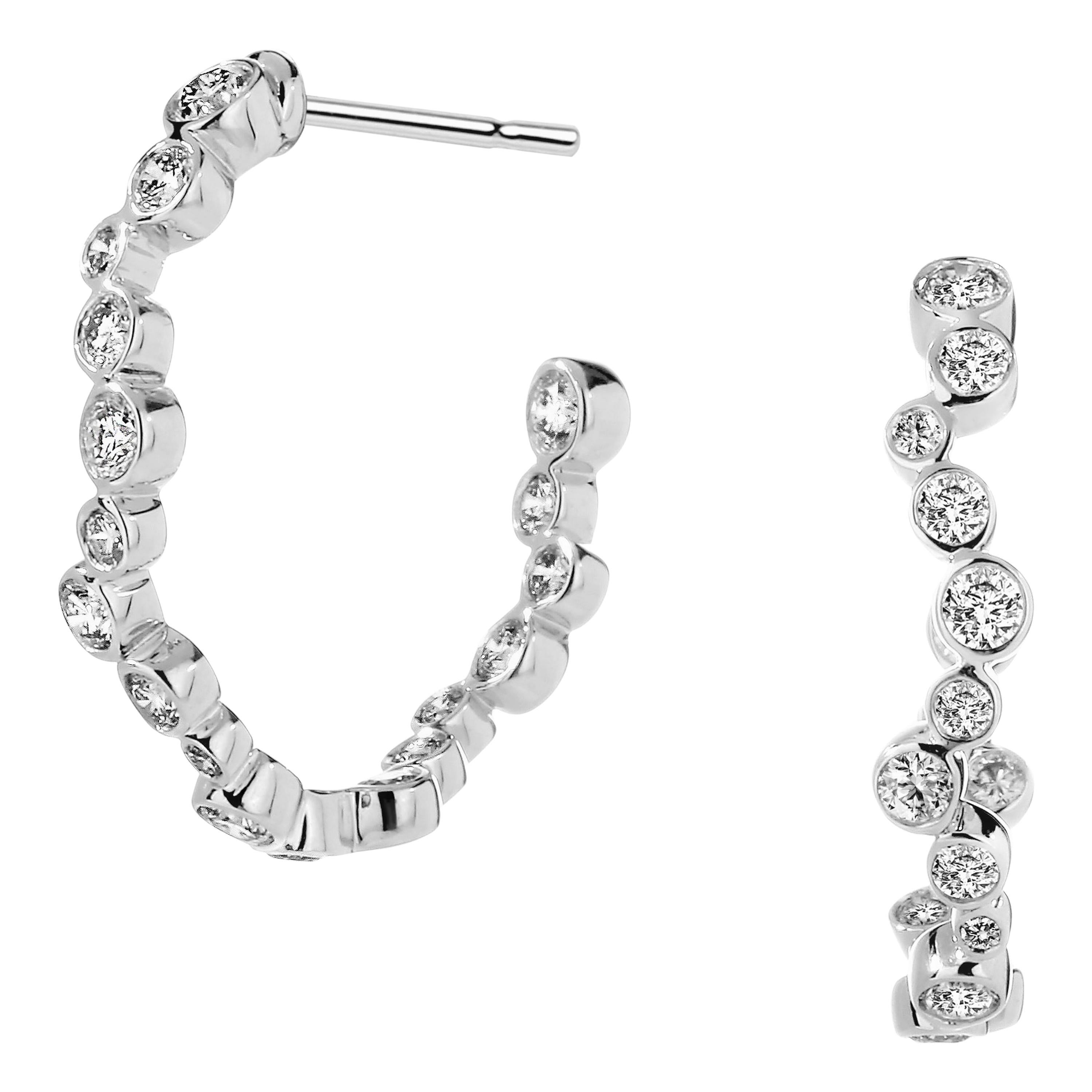 Syna White Gold Earrings with Champagne Diamonds