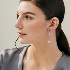 Syna White Gold Limited Edition Morganite Pear Earrings with Diamonds