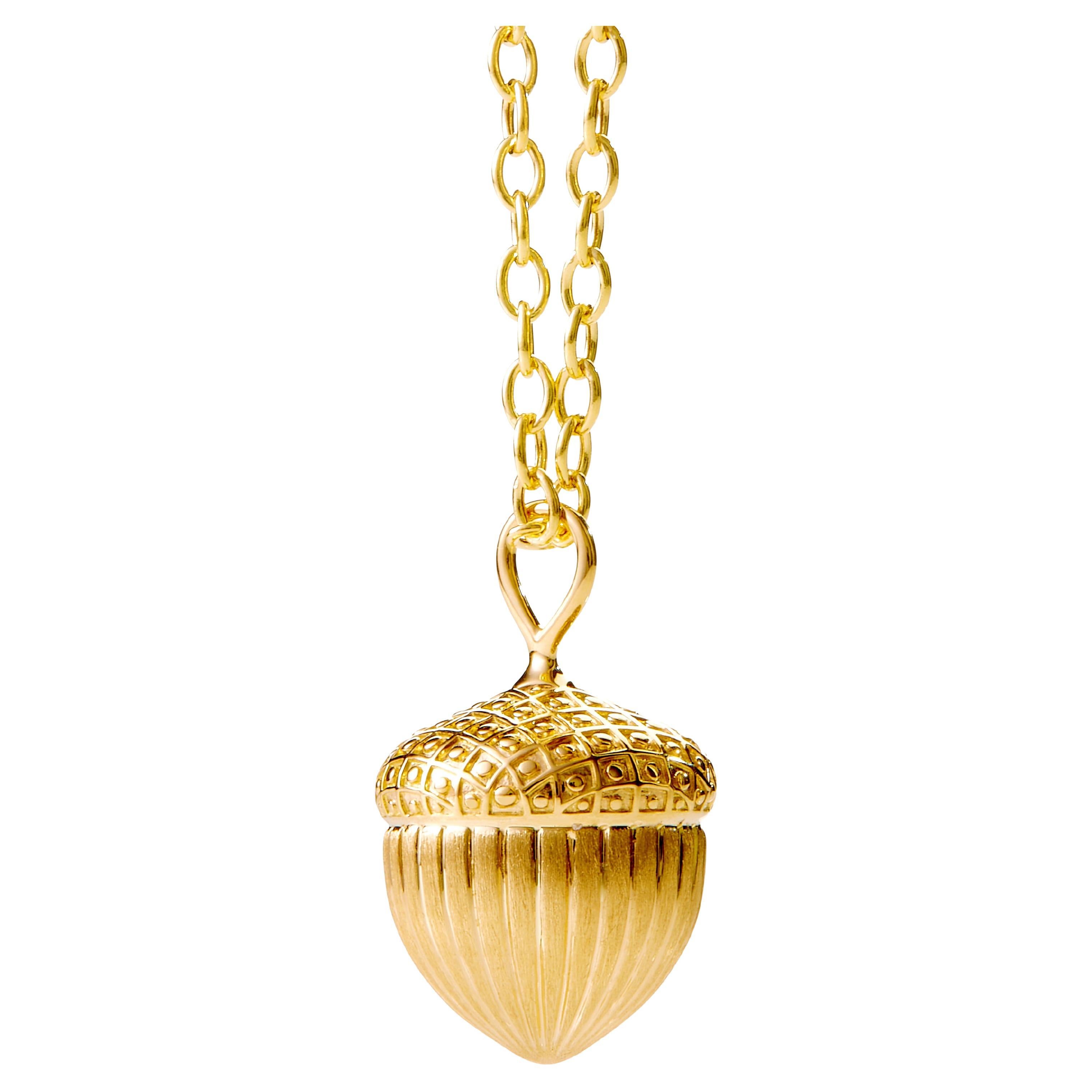 Syna Yellow Gold Acorn Seed Pendant
