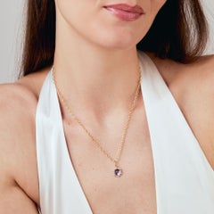 Syna Yellow Gold Amethyst Hex Pendant with Diamonds