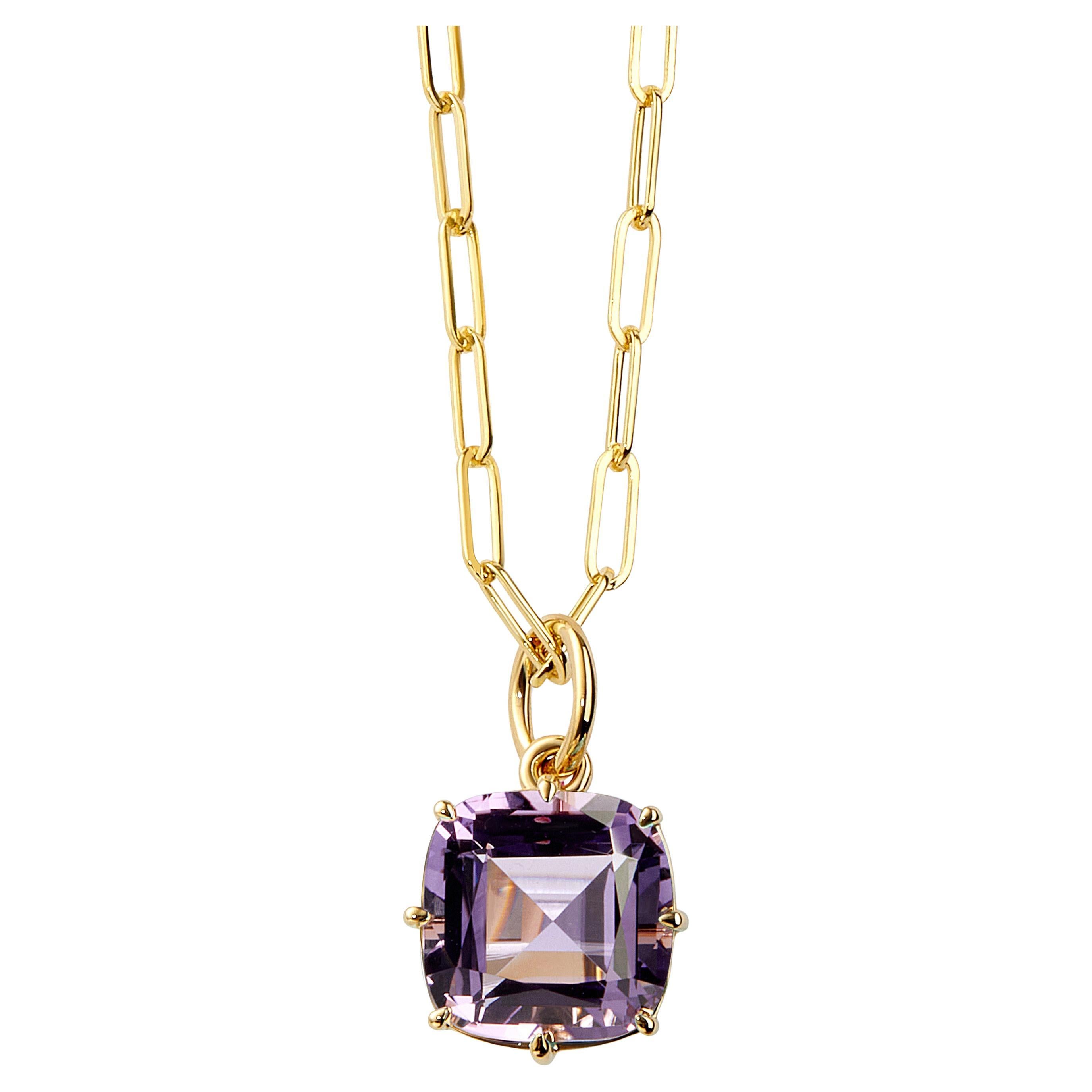 Pendentif Syna en or jaune et améthyste en vente