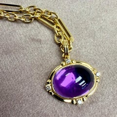 Colgante Amatista de Oro Amarillo Syna con Diamantes