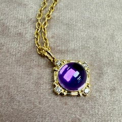 Pendentif Syna en or jaune avec améthyste et diamants