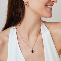 Syna Yellow Gold Amethyst Pendant with Diamonds