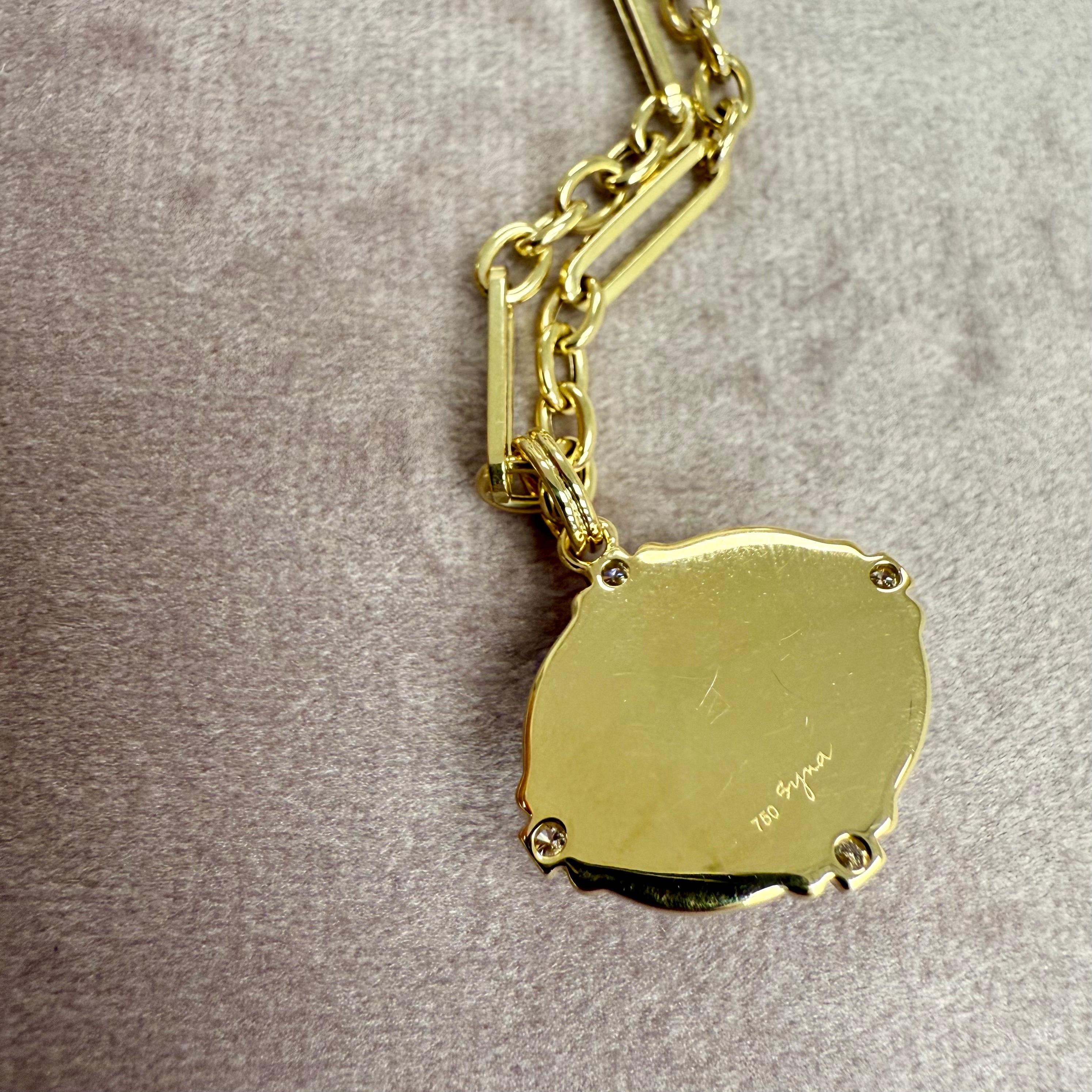 Taglio misto Ciondolo con ametista e diamanti in oro giallo Syna in vendita