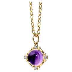 Pendentif Syna en or jaune avec améthyste et diamants