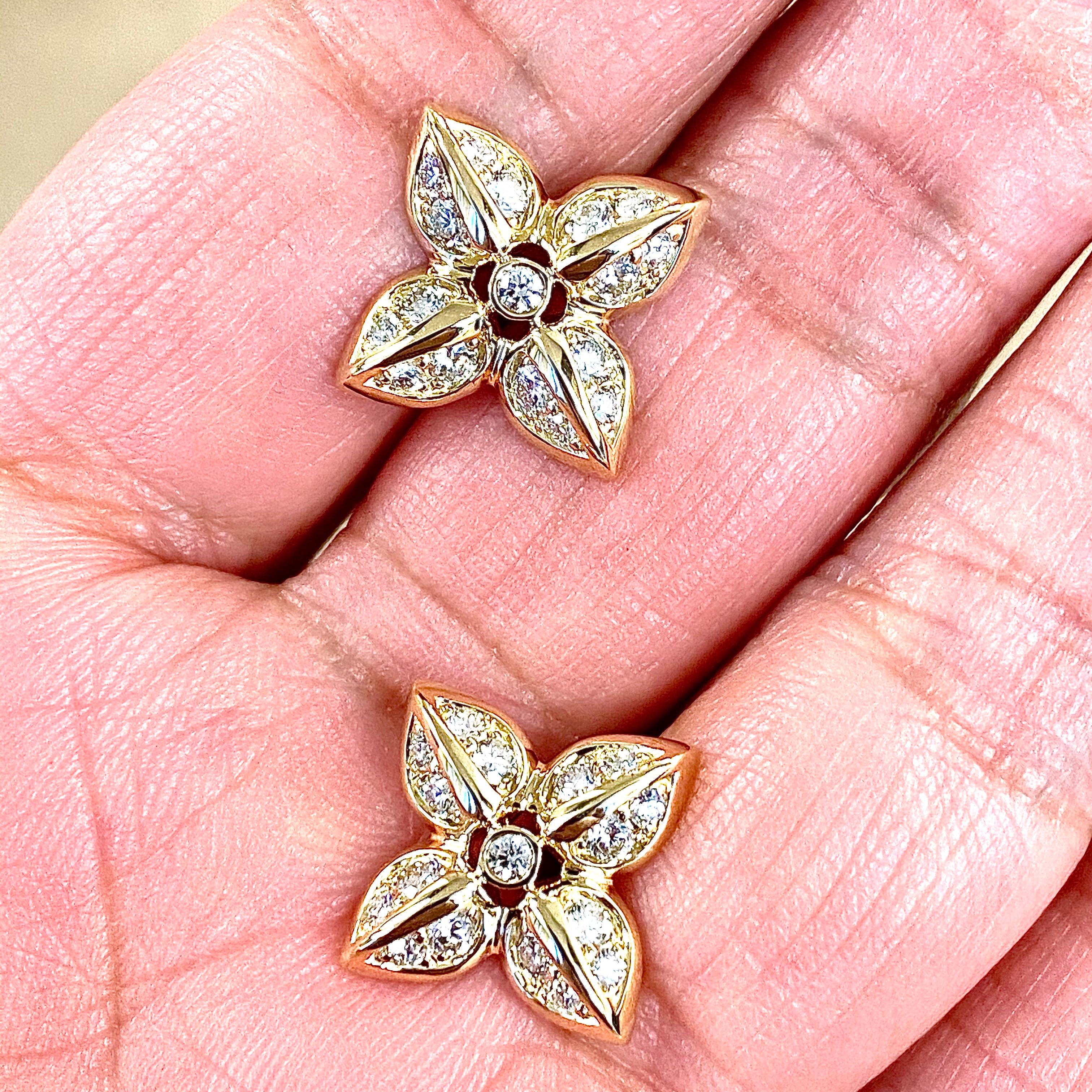 Ohrringe aus Gelbgold und Diamanten von Syna (Rundschliff) im Angebot