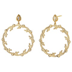 Syna Yellow Gold and Diamond Mogul Twine Earrings