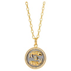 Syna Yellow Gold and Oxidized Silver Koi Fish Pendant with Diamonds