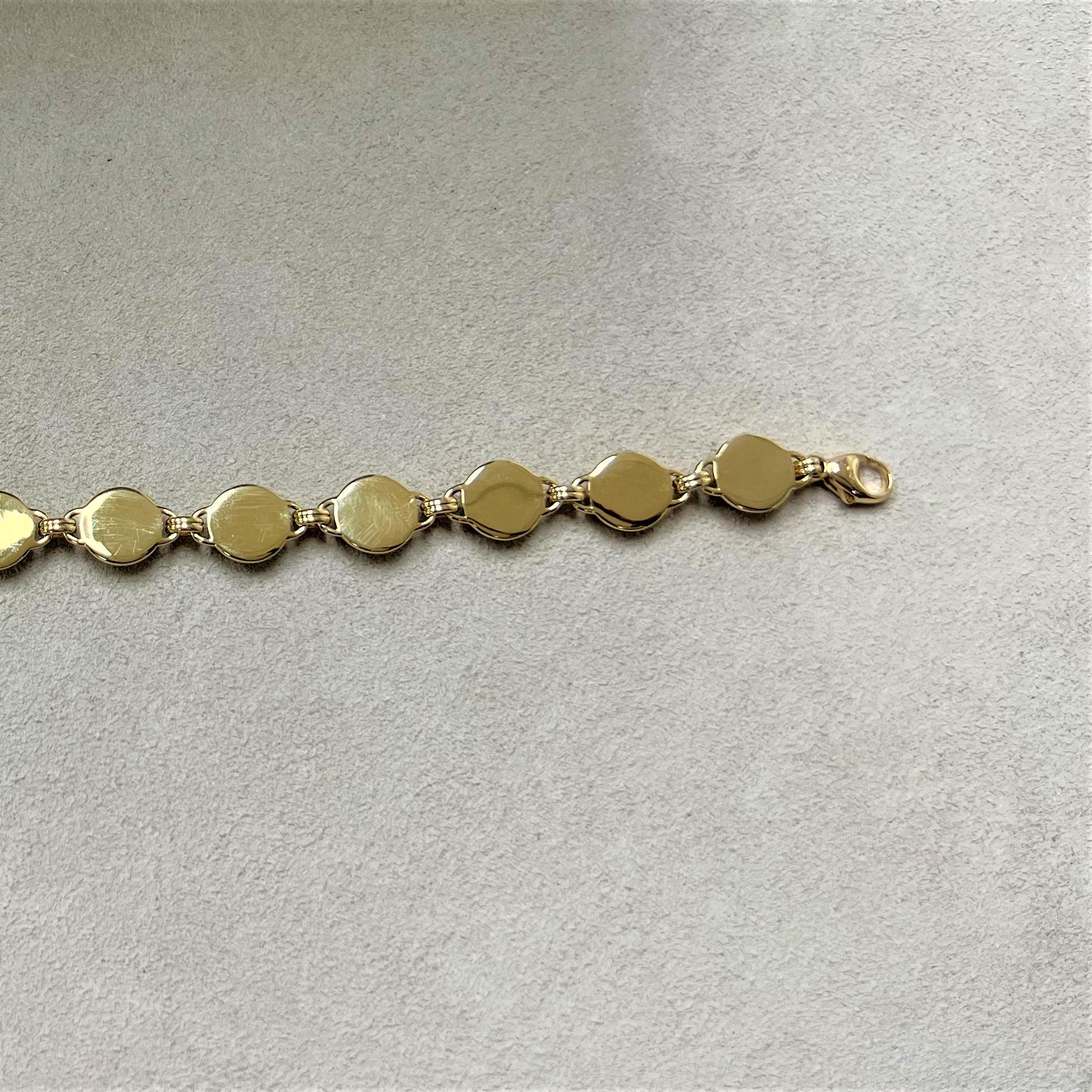 Round Cut Syna Yellow Gold Aquamarine Bracelet