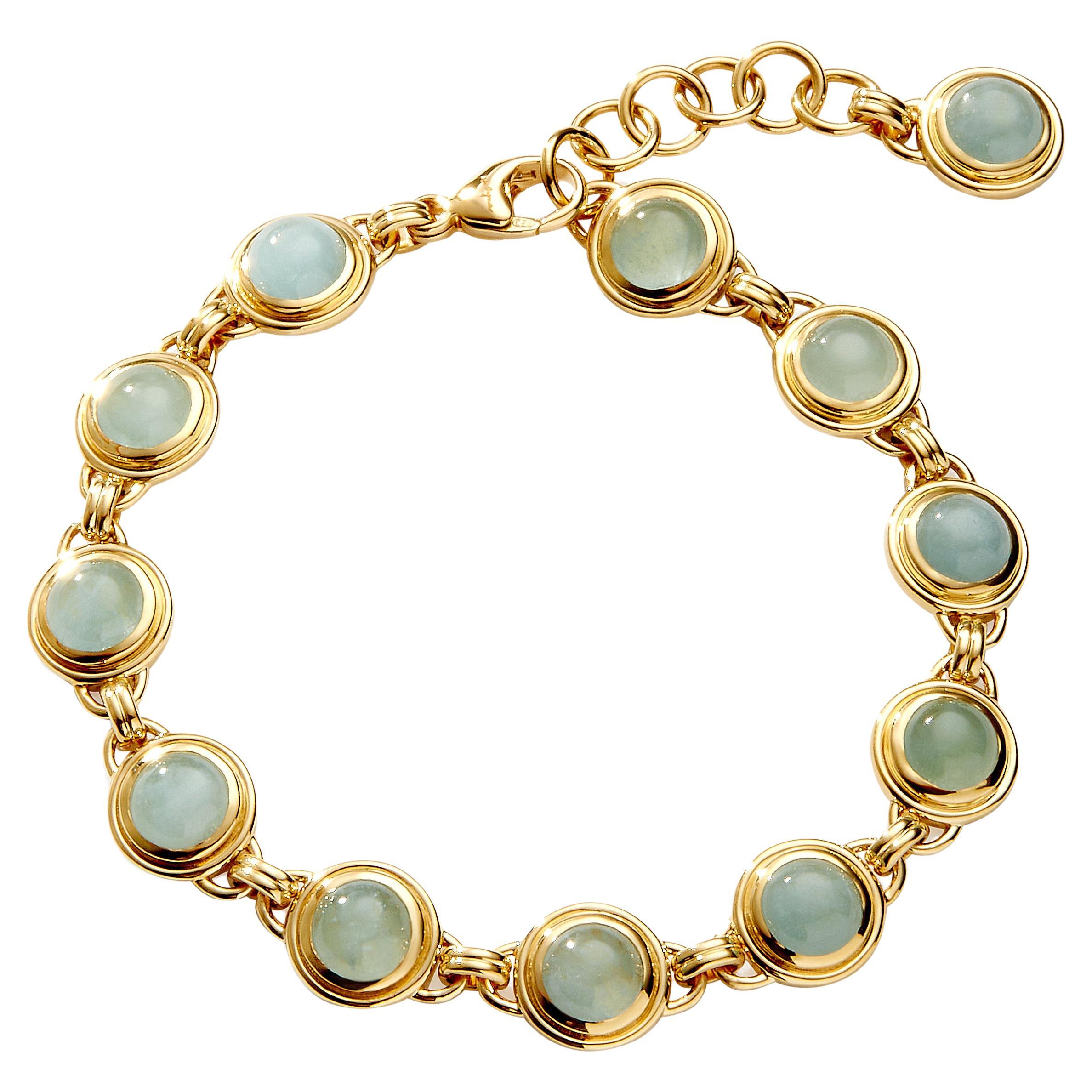 Syna Yellow Gold Aquamarine Bracelet