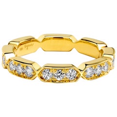 Syna Yellow Gold Band with Champagne Diamonds