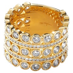 Syna Yellow Gold Band with Diamonds