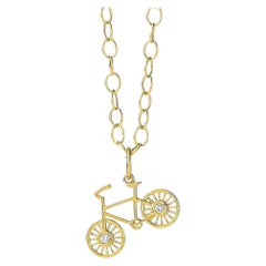 Pendentif breloque bicyclette Syna en or jaune avec diamants