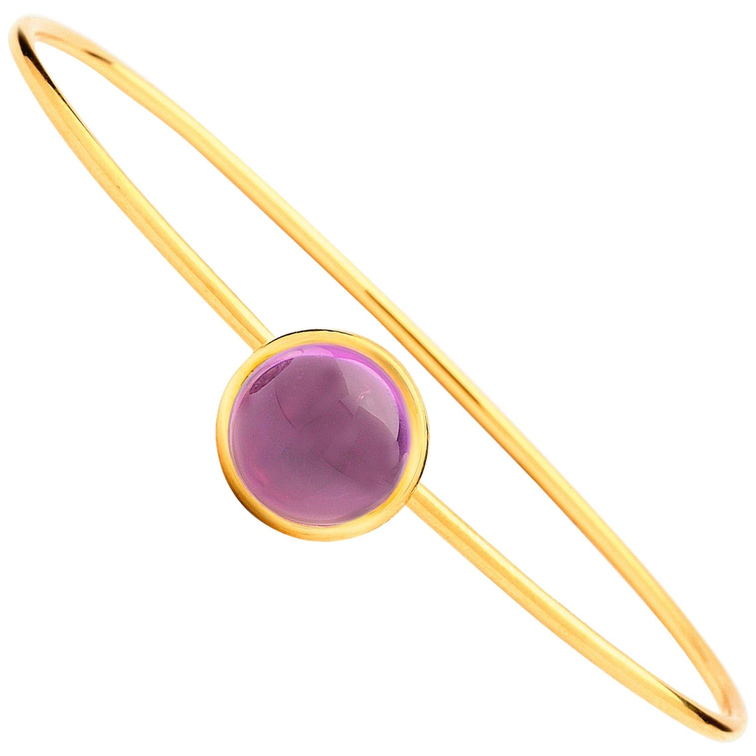 Syna Yellow Gold Big Amethyst Baubles Bracelet