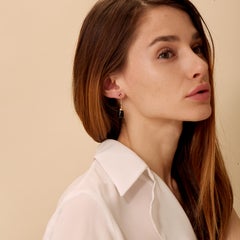 Orecchini a catena Mogul in oro giallo Syna, onice nero e rubellite