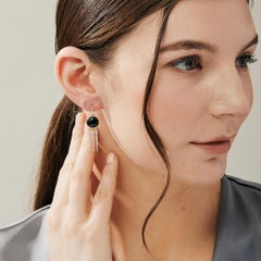 Syna Yellow Gold Black Onyx Earrings with Diamonds