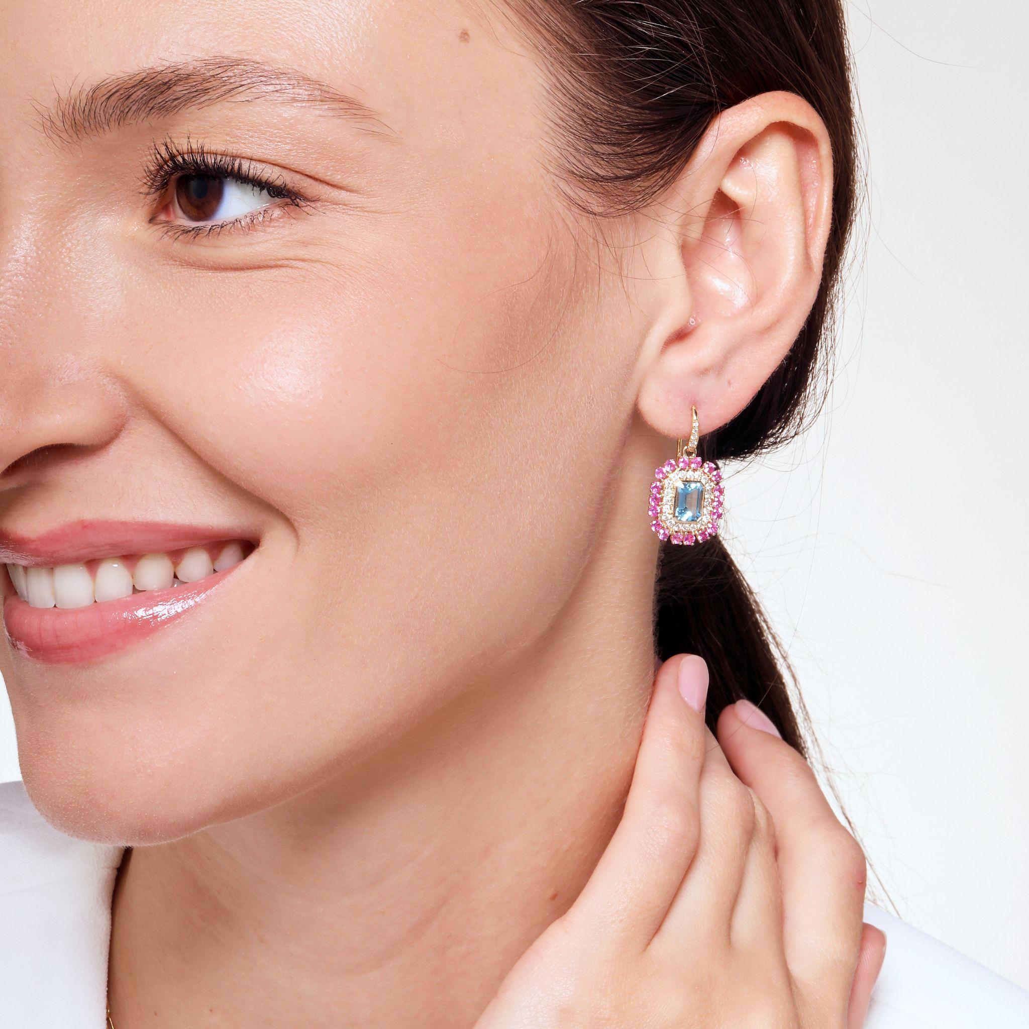 18 karat yellow gold
Blue Topaz 2 carats approx.
Pink Sapphires 1.50 carats approx.
Diamonds 0.40 carats approx.
French wire for pierced ears
Limited edition



About the Designers ~ Dharmesh & Namrata

Drawing inspiration from little things,