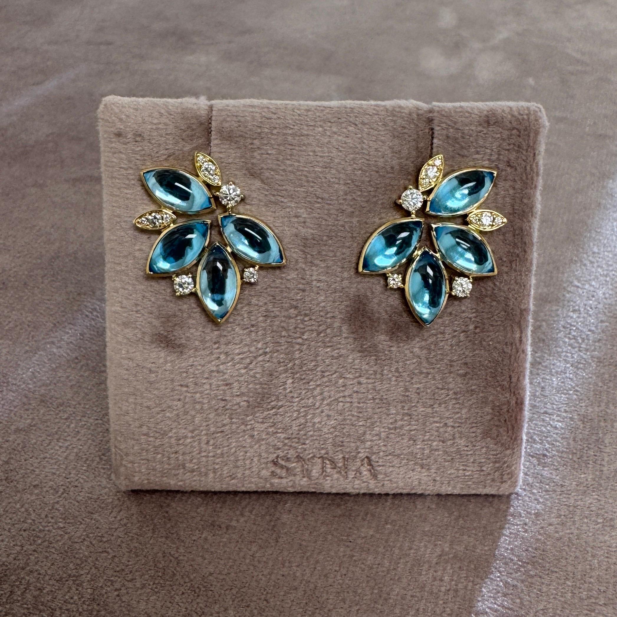 Created in 18 karat yellow gold
Blue Topaz 11 carats approx.
Diamonds 0.55 carat approx.
18kyg butterfly backs
Can be worn at different angles
Limited edition



About the Designers ~ Dharmesh & Namrata

Drawing inspiration from little things,