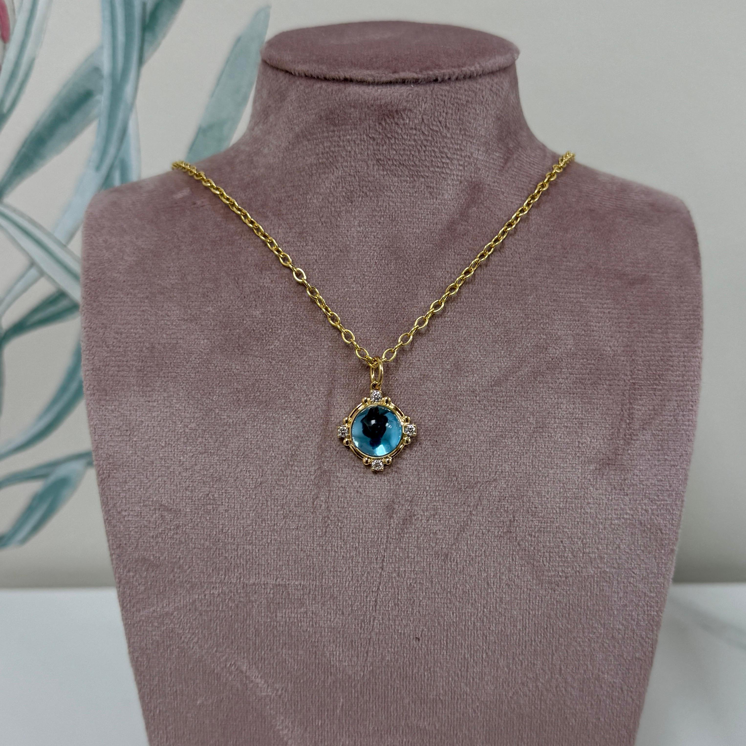 Created in 18 karat yellow gold
Blue Topaz 7 carats approx.
Diamonds 0.20 carat approx.
Chain sold separately

 About the Designers ~ Dharmesh & Namrata

Drawing inspiration from little things, Dharmesh & Namrata Kothari have created an
