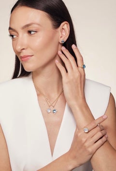 Syna Gelbgold-Anhänger mit blauem Topas und Diamanten