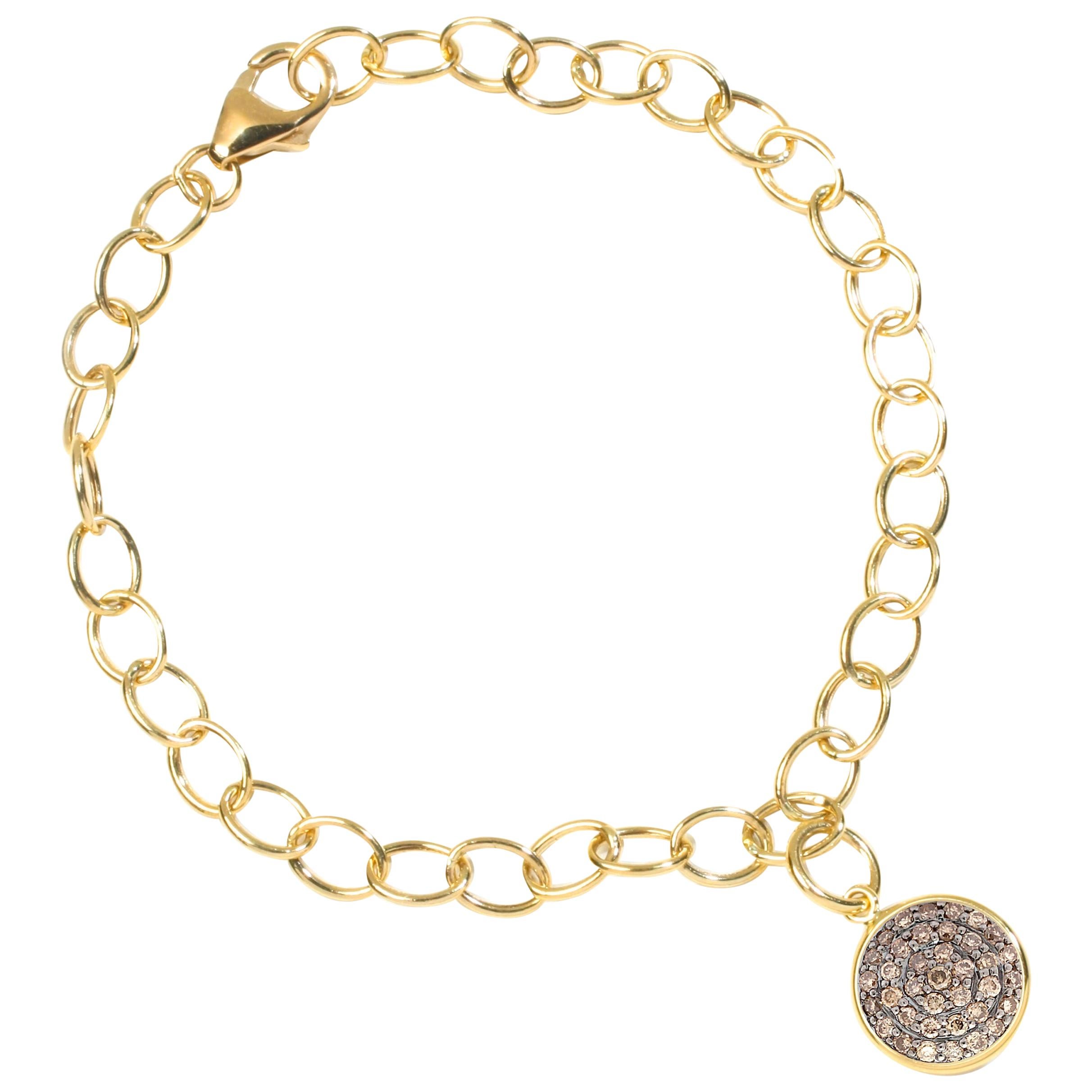 Pulsera Syna de Oro Amarillo con Diamantes Marrones