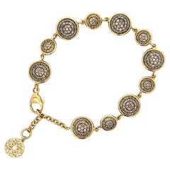 Syna Yellow Gold Bracelet with Diamonds and Black Diamonds