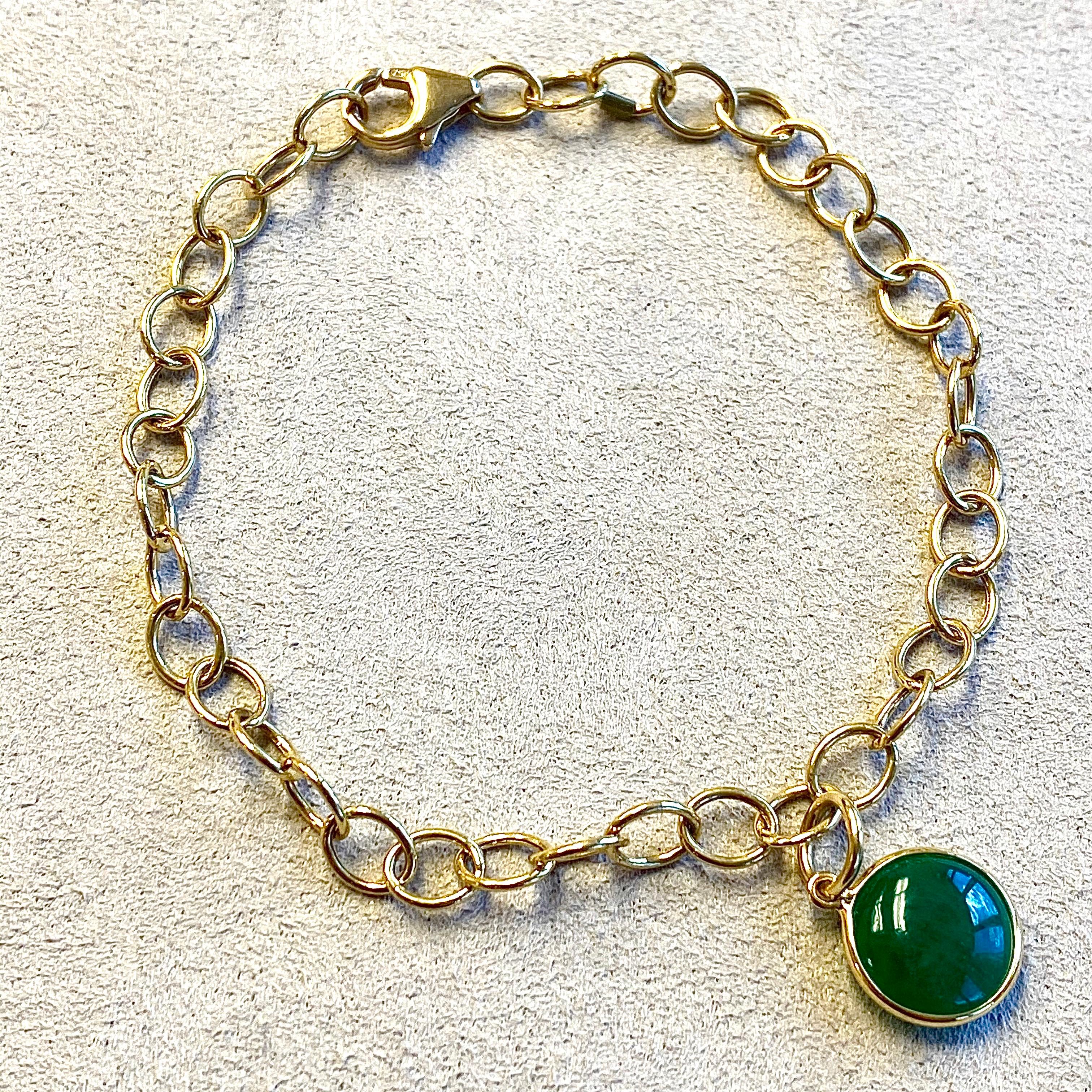 Contemporary Syna Yellow Gold Bracelet with Emerald