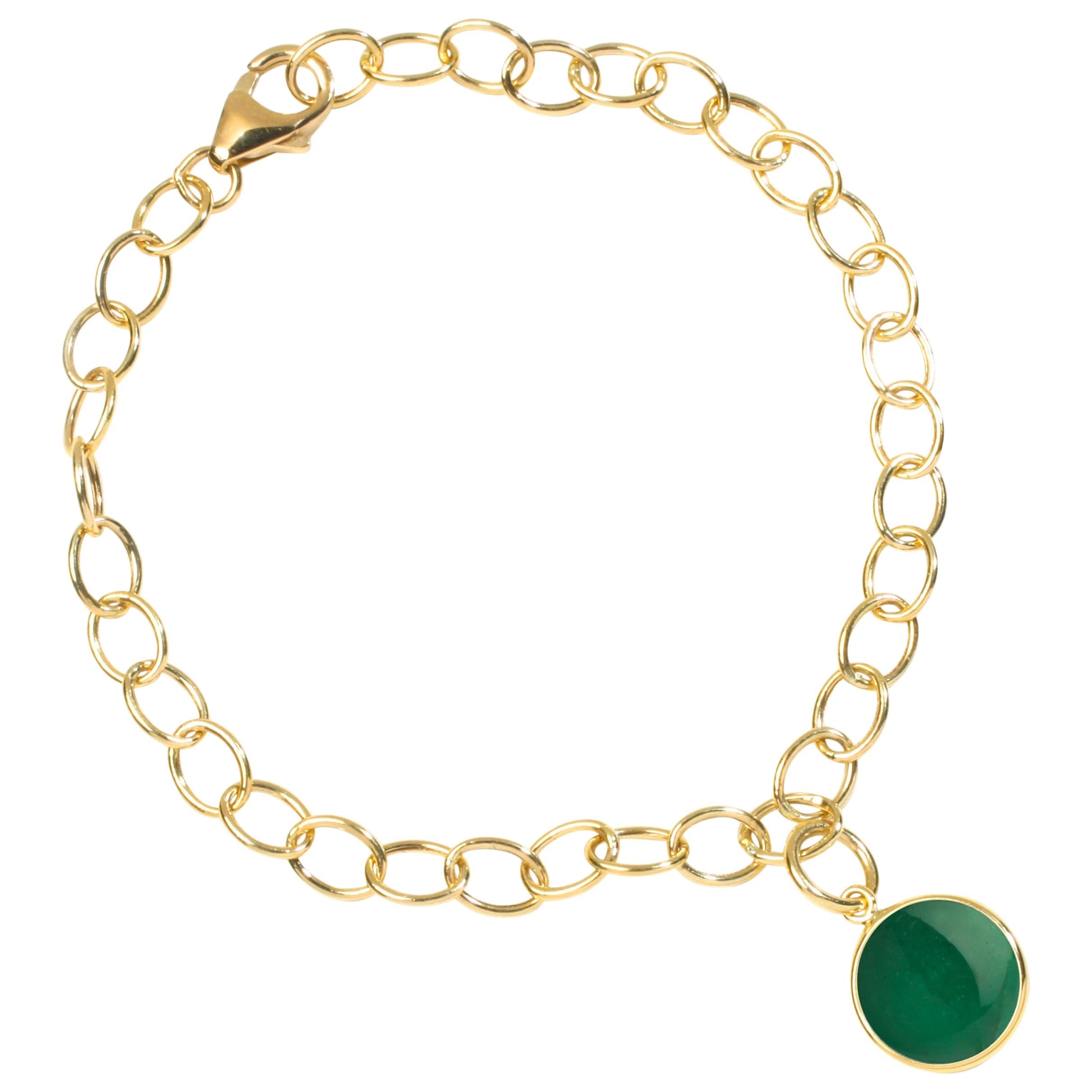 Syna Yellow Gold Bracelet with Emerald