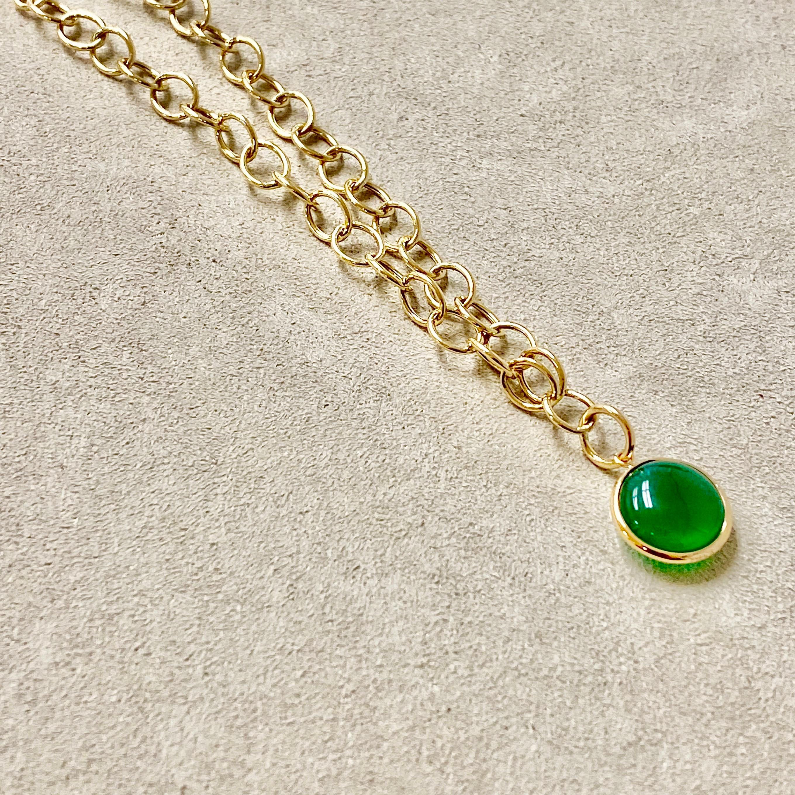 Syna Yellow Gold Bracelet with Green Chalcedony In New Condition In Fort Lee, NJ