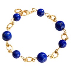 Syna Yellow Gold Bracelet with Lapis Lazuli
