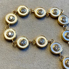 Syna Yellow Gold Bracelet with Mother of Pearl and Diamonds