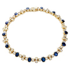 Syna Yellow Gold Bracelet with Sapphires and Diamonds