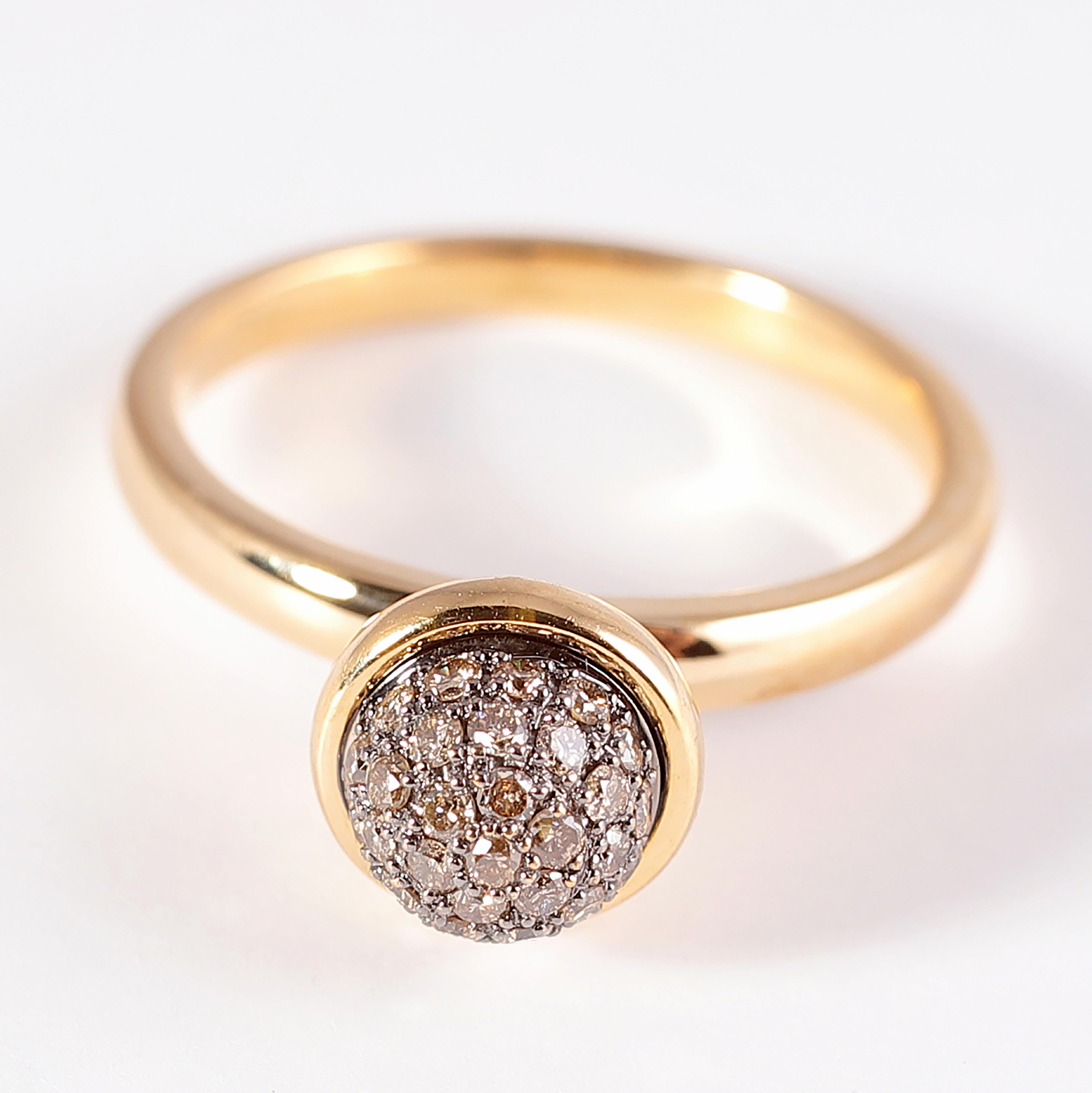 Gelbgold Brauner Syna-Diamantring 1