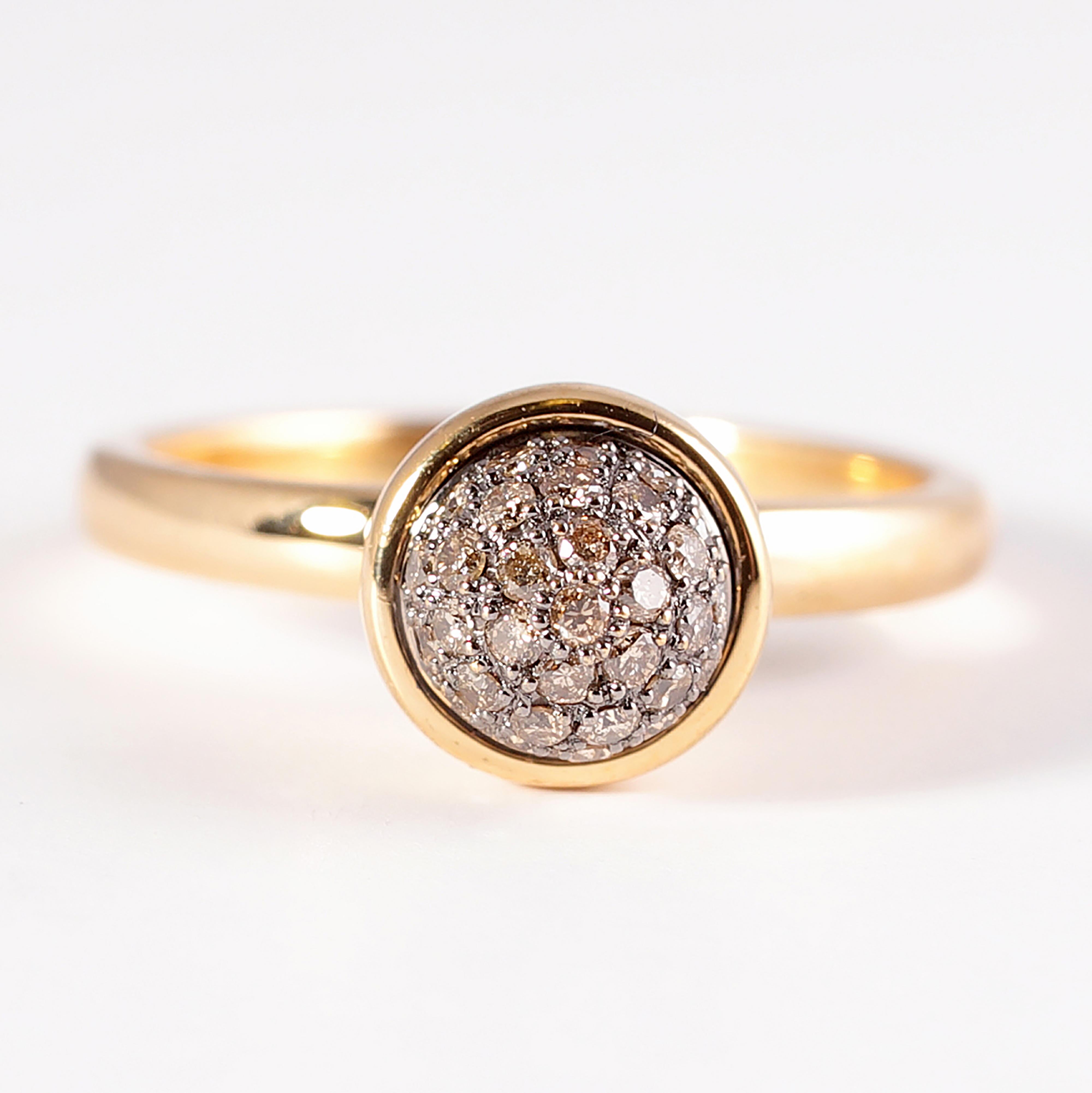 Syna Yellow Gold Brown Diamond Ring 2