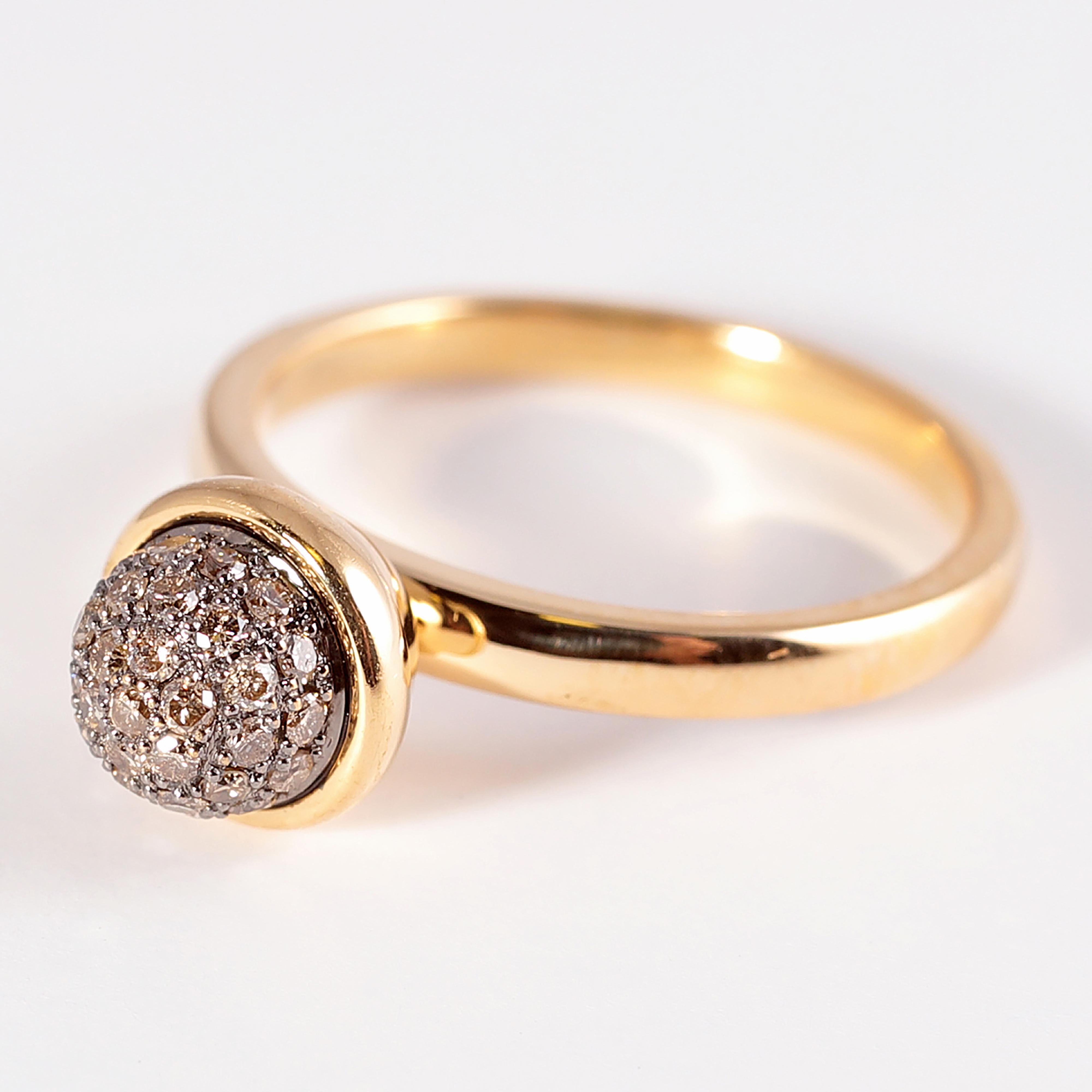 Syna Yellow Gold Brown Diamond Ring 3