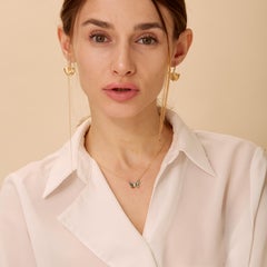 Syna Yellow Gold Butterfly Necklace with Abalone and Diamonds