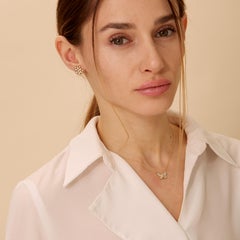 Syna Yellow Gold Butterfly Necklace with Mother of Pearl and Diamonds