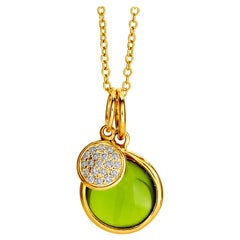 Syna Yellow Gold Chakra Necklace with Peridot and Champagne Diamonds