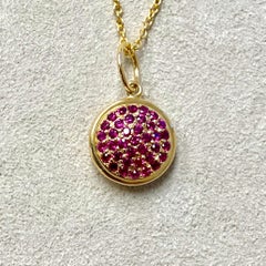 Pendentif Chakra Syna en or jaune avec rubis