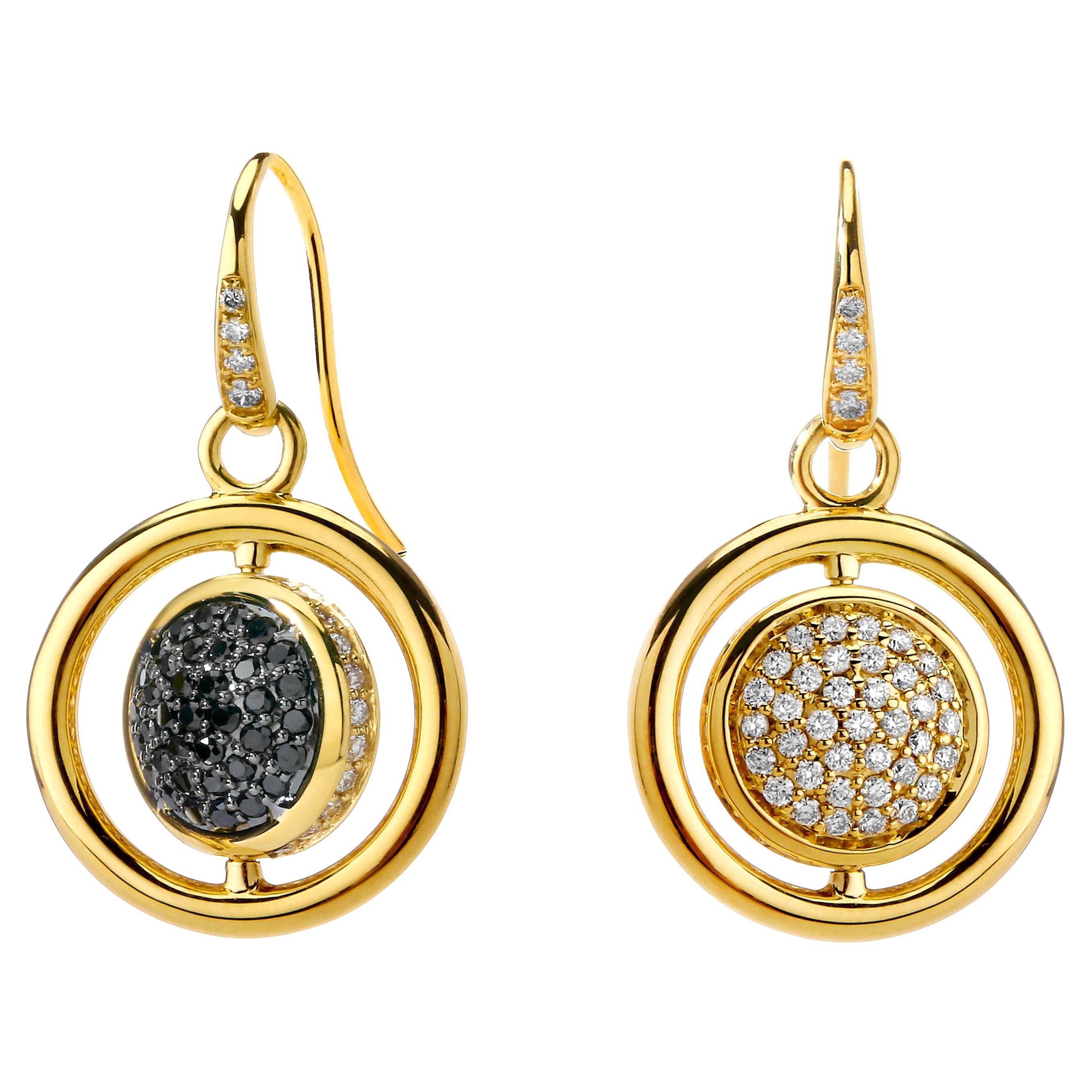 Syna Gelbgold Chakra-Ohrringe mit drehbarer Fassung im Angebot