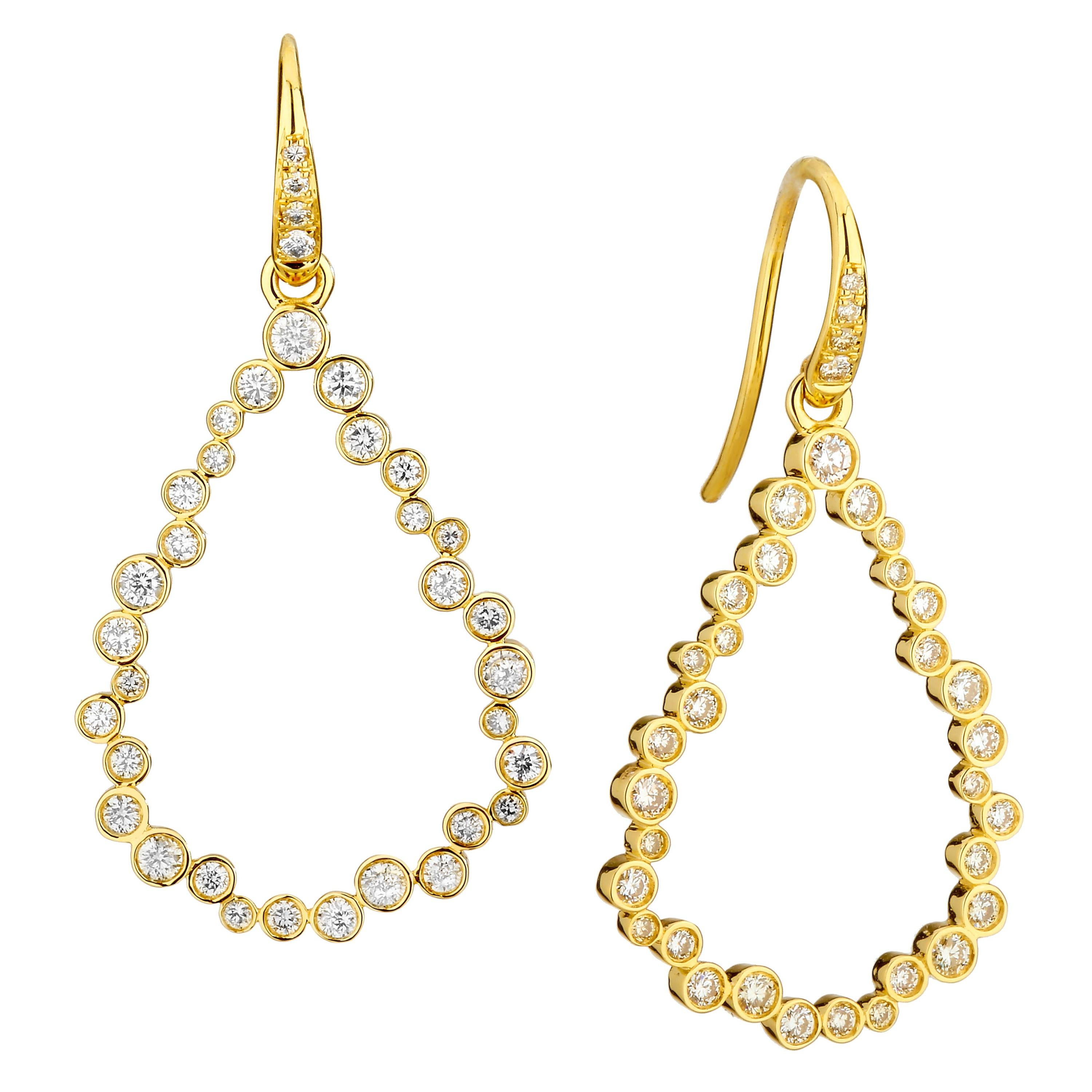 Syna Yellow Gold Diamond Bubbles Earrings