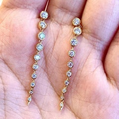 Syna Yellow Gold Diamond Drop Earrings