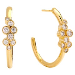 Syna Yellow Gold Champagne Diamond Earrings