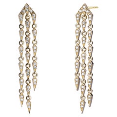 Syna Yellow Gold Chandelier Earrings with Diamonds
